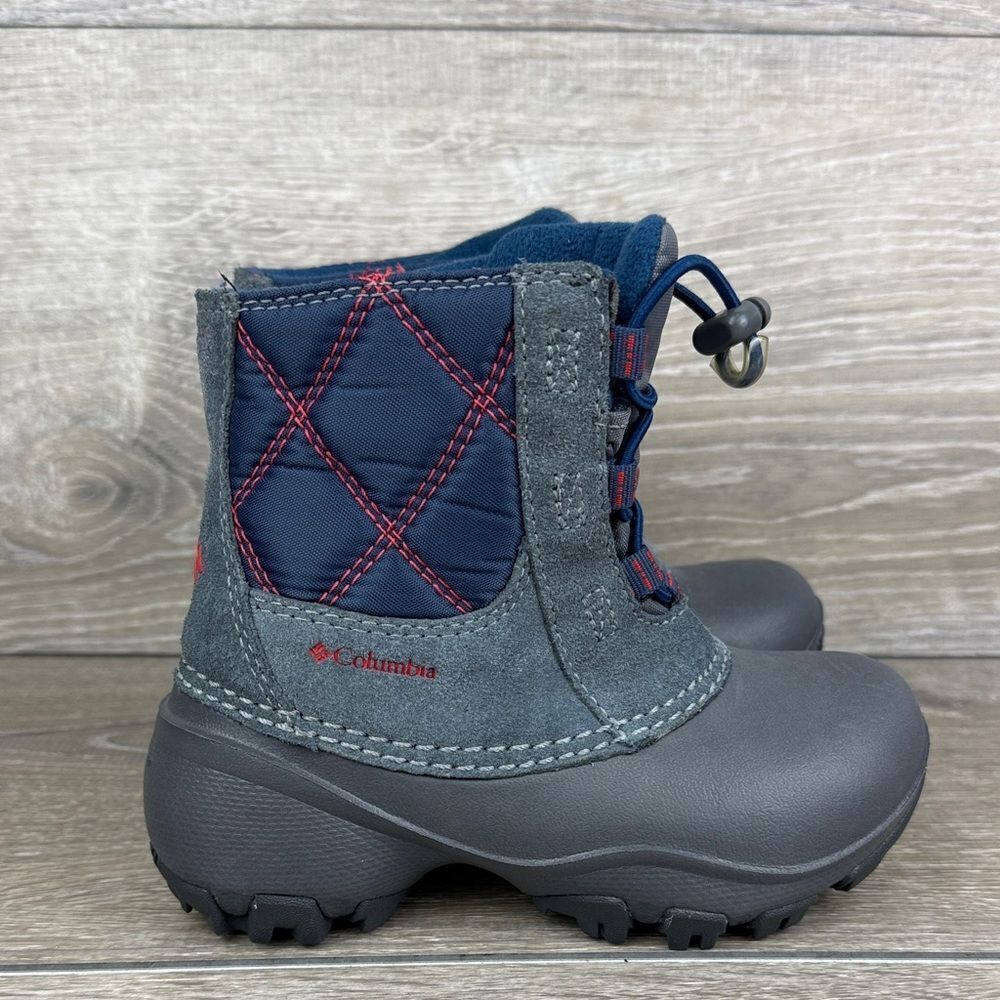 Columbia Rope Tow II Waterproof Warm 200g Toddler Boy Sz 10 Gray Navy Snow Boots